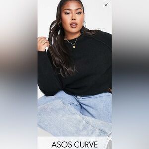 ASOS Design Curve Oversized Crew Neck Sweater in Black